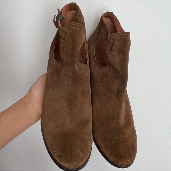 Frye Meghan Ankle Boots Women’s Size 10B Booties Brown Suede Heels - Picture 2 of 13